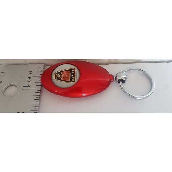ROVER KeyChain European Car Keyring Red Black White Metal Plastic - Picture 4 of 4